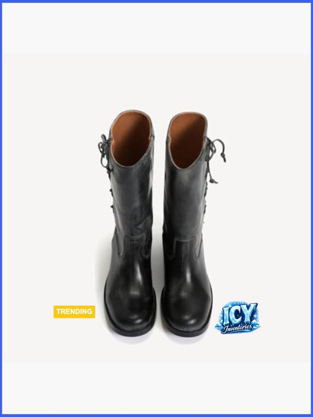 Womens Mid Calf Boots Chunky Block Heel Round Toe Pull On Campus Casual Boots - Picture 3 of 7